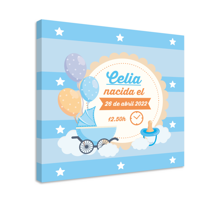 Baby information personalised canvas - TenStickers