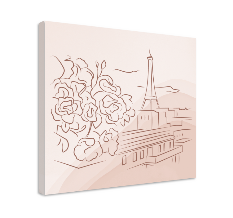 Cityscape wall art parisian floral scene - TenStickers