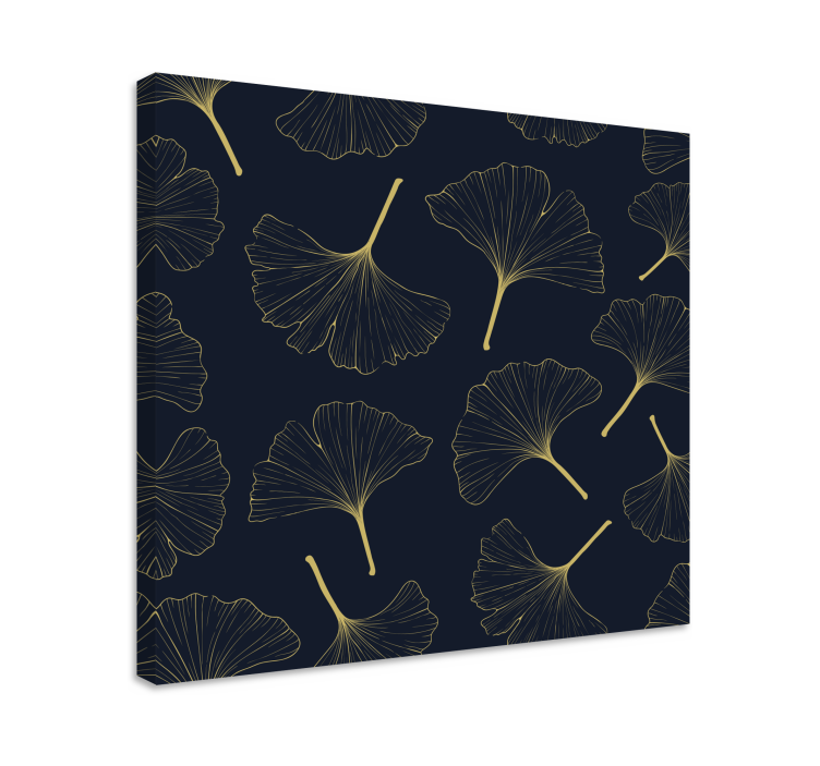 Flowers canvas with ginkgo leaf design - TenStickers