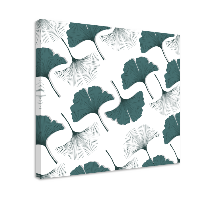 Flowers canvas with ginkgo leaf designs - TenStickers