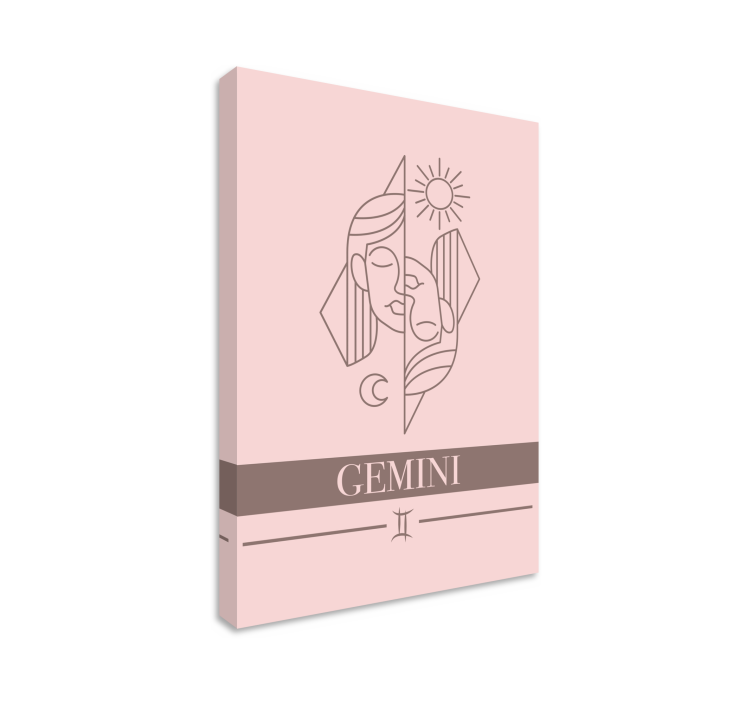 Gemini pink card zodiac sign bedroom wall print - TenStickers