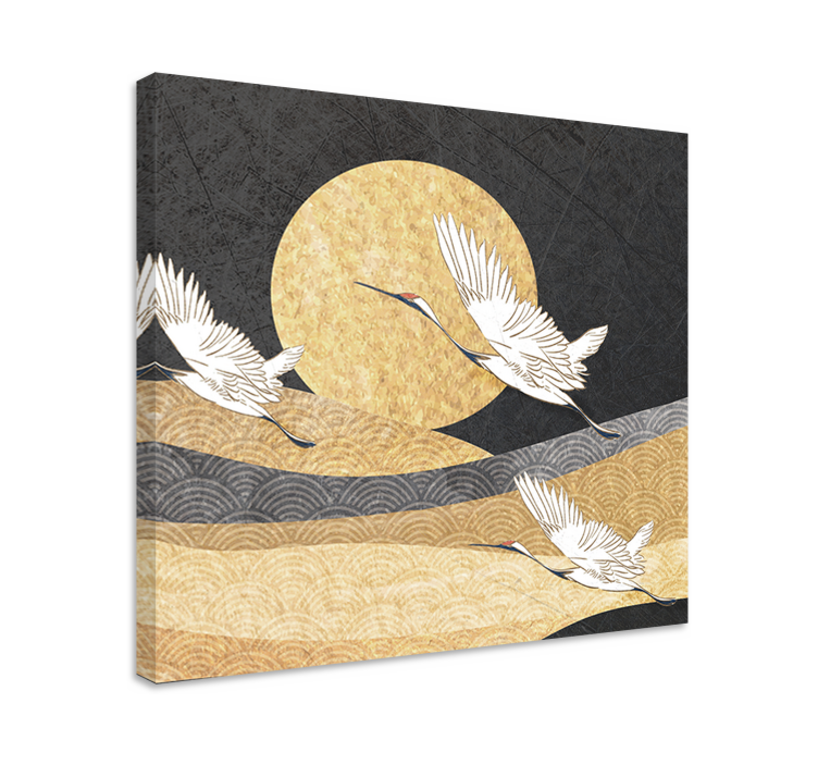 Buddha wall art cranes in flight - TenStickers