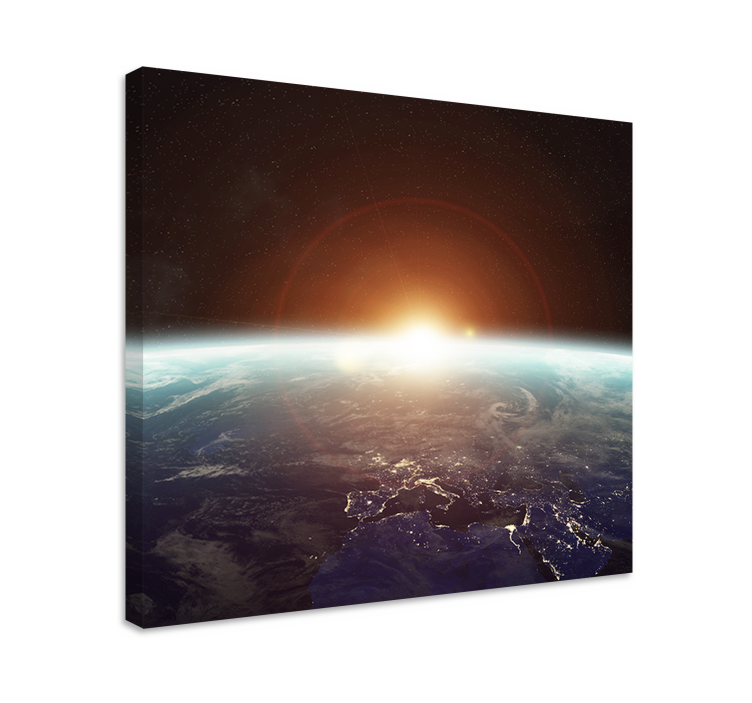 World map wall art planet earth from orbit - TenStickers