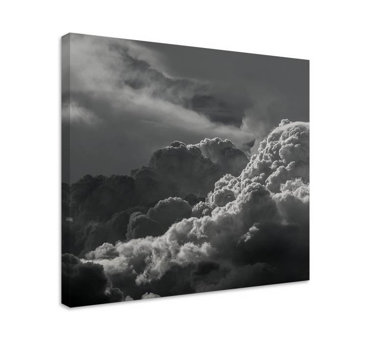 Black and white sky clouds landscape canvas - TenStickers