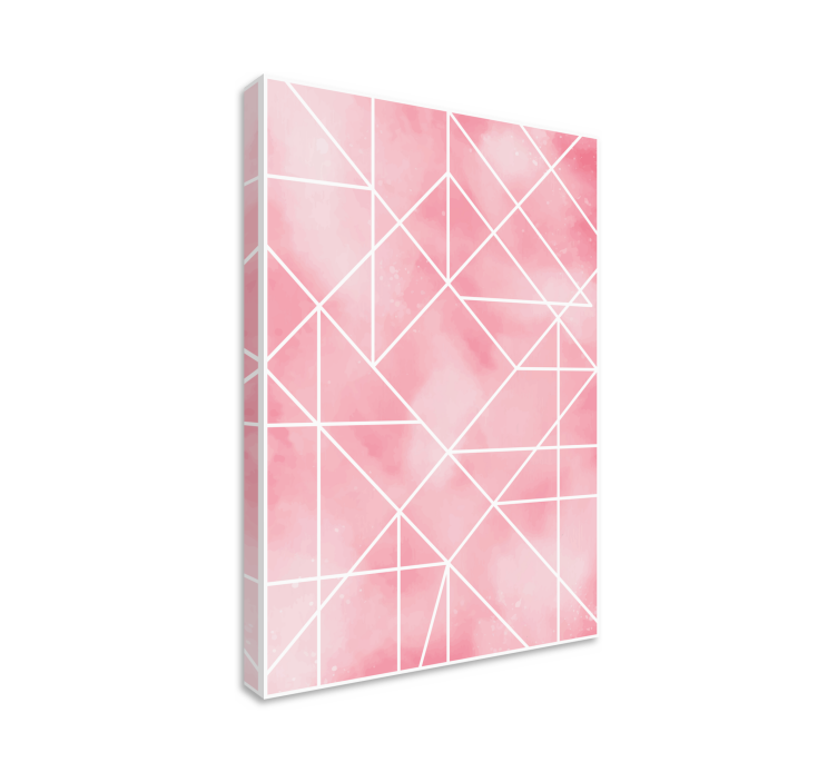 Pink triangles art pattern geometric canvas - TenStickers