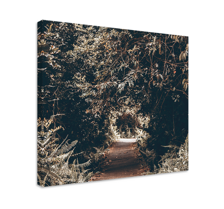 Tree canvas wall art wooded pathway - TenStickers