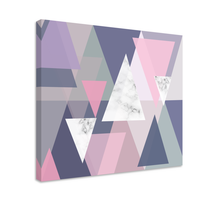 Wall art triangles canvas print for living room - TenStickers