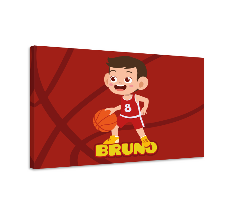 Sports canvas art cheerful basketball player - TenStickers