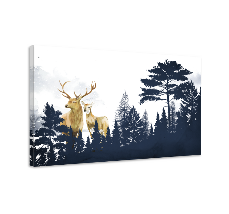 Stag canvas majestic stags art print - TenStickers