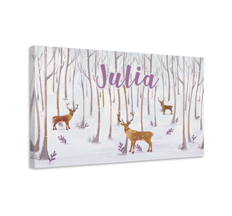 Stag canvas winter stag scene - TenStickers
