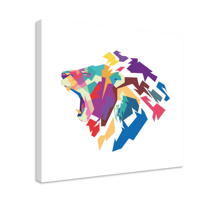 Geometric-animals Lion animal canvas prints - TenStickers
