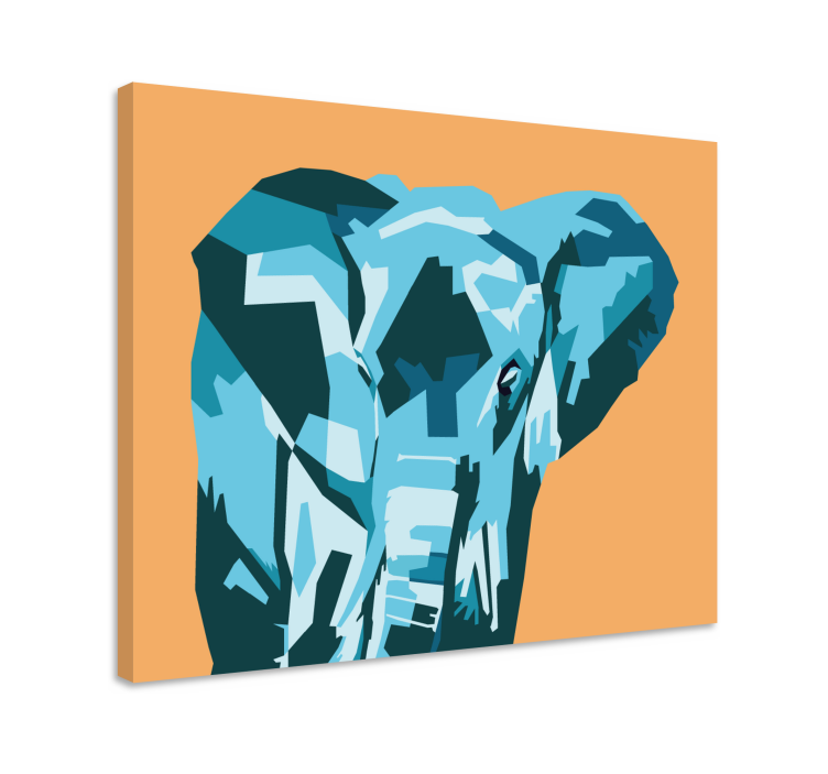 Geometric-animals cute Elephant  elephant canvas - TenStickers