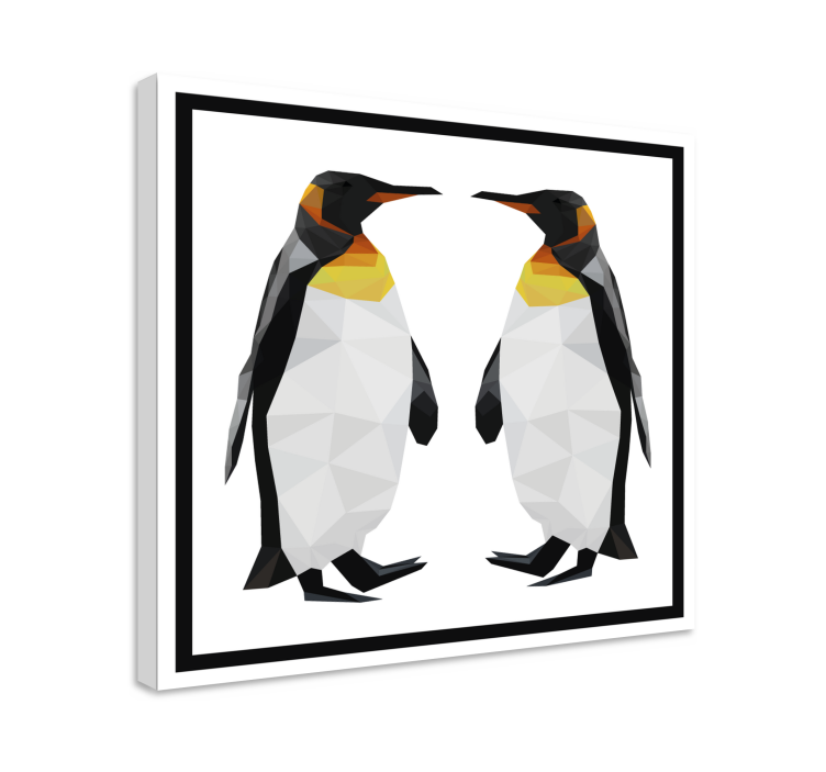 3d pictures wall art two geometric penguins - TenStickers