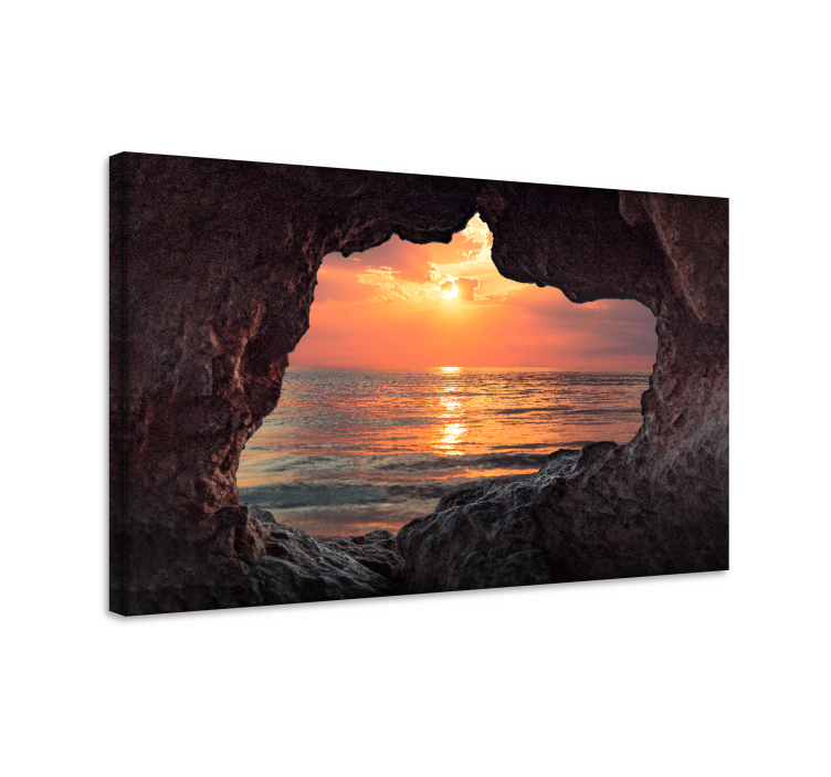 Landscape canvas sunset behind the rocks - TenStickers