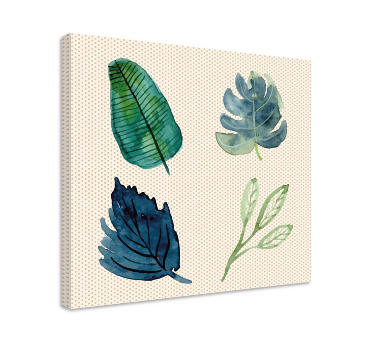 Tropical leaves living room wall art - TenStickers