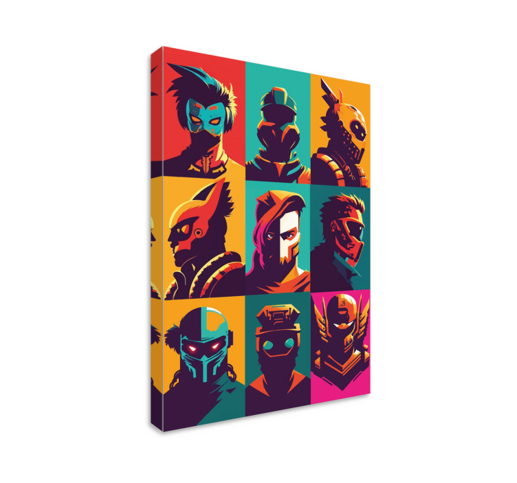 Pop art epic characters video game canvas art - TenStickers