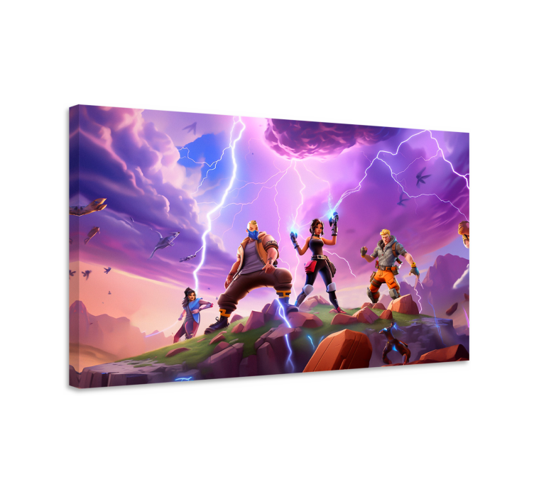 Characters in a storm video game canvas art - TenStickers