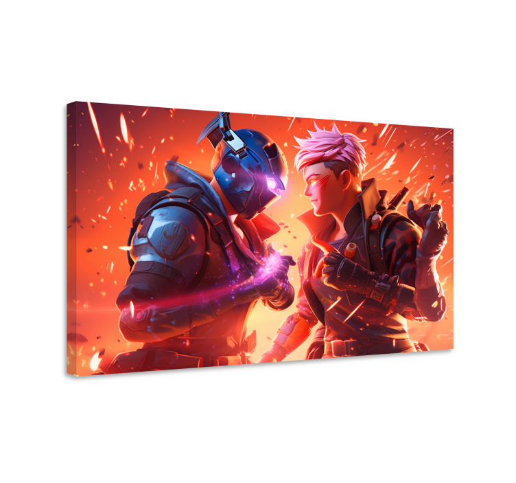 Epic fight video game canvas art - TenStickers