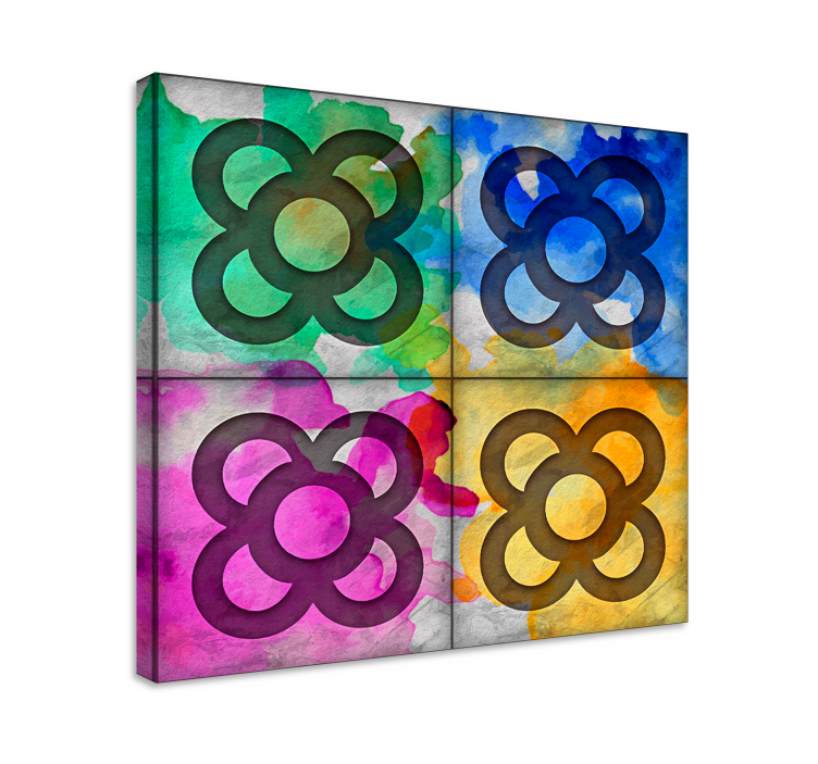 Colorful panot tile retro canvas - TenStickers