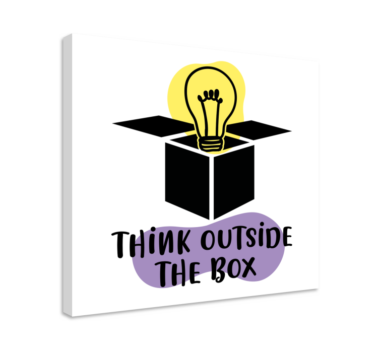 Think outside the box text inspiration canvas - TenStickers