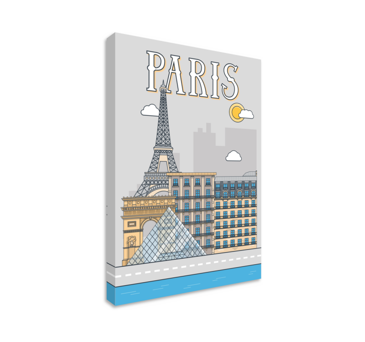Paris cityscape wall art canvas - TenStickers