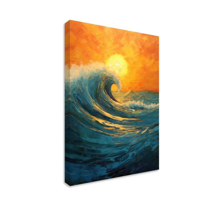 Sunrise Wave Landscape Canvas Wall Art - TenStickers