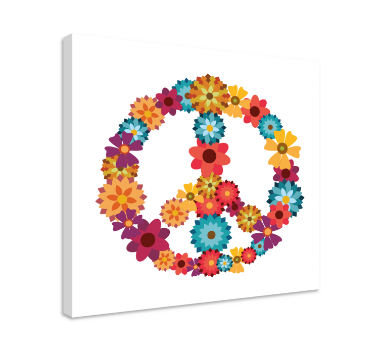 hippie symbol flower canvas - TenStickers