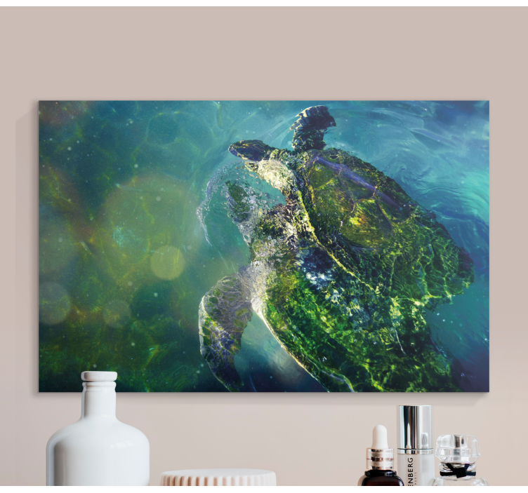 2 turtles in the sea fish canvas - TenStickers