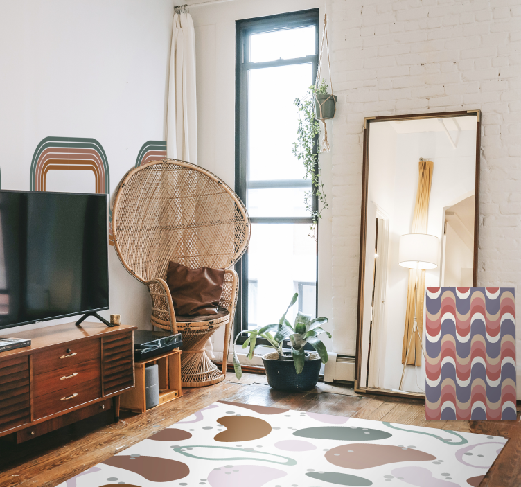 Geometric retro groovy pattern retro canvas - TenStickers