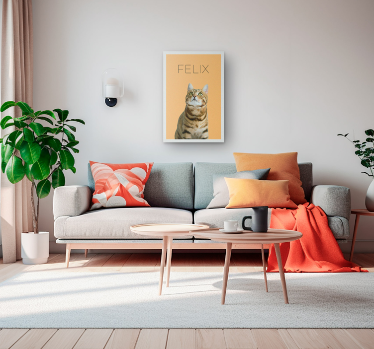 Minimalist watercolor pet portrait canvas - TenStickers