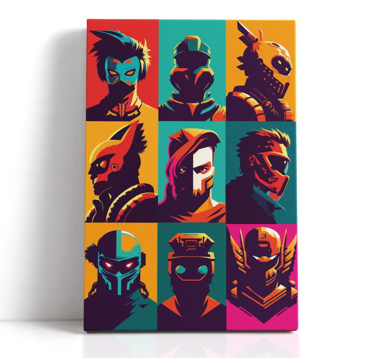 Pop art epic characters video game canvas art - TenStickers