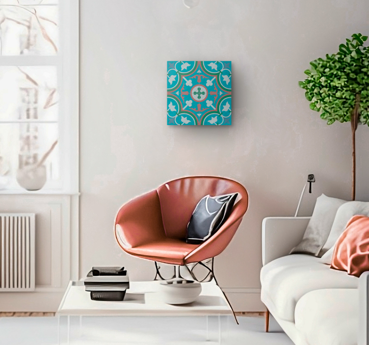 Bue hydraulic tile retro canvas - TenStickers