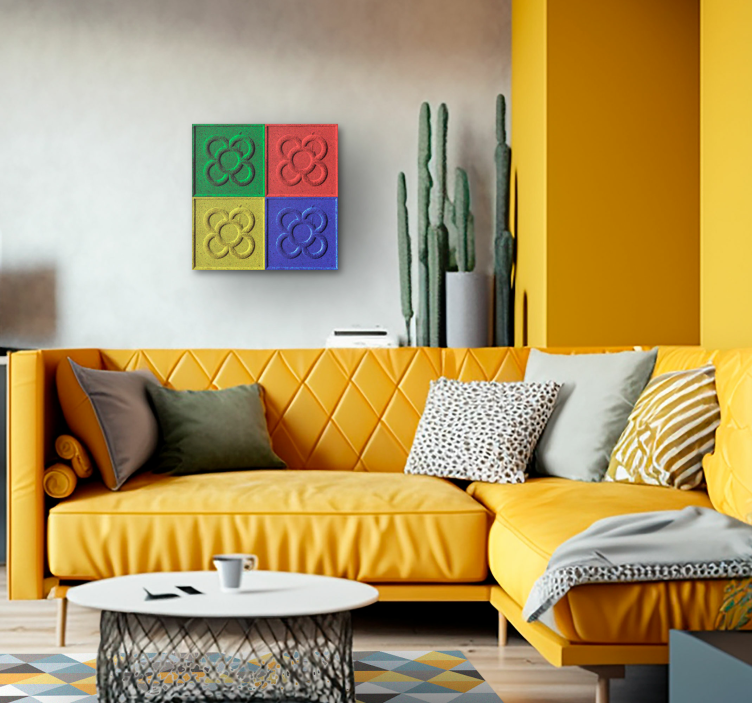Pop art panot tiles living room wall art - TenStickers