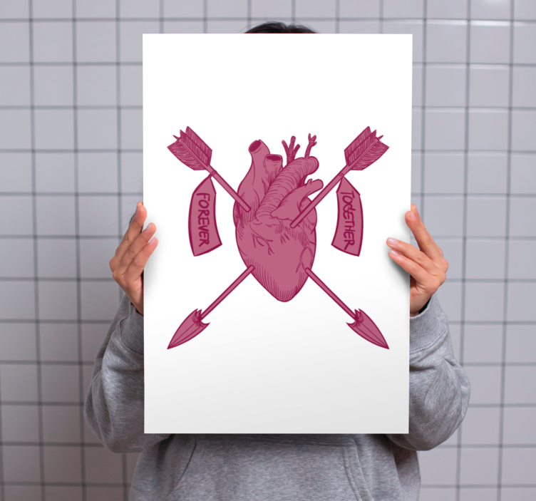 Abc canvas wall art heart and arrows - TenStickers