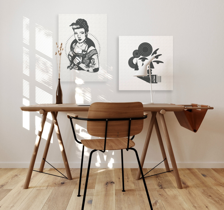 Abstract character portrait modern canvas art - TenStickers