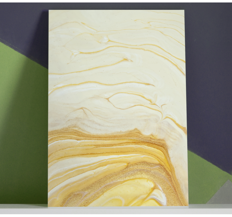Abstract wall art 1 gentle golden waves - TenStickers