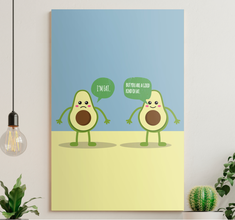 Avocado Good Fat Quote quote canvas - TenStickers