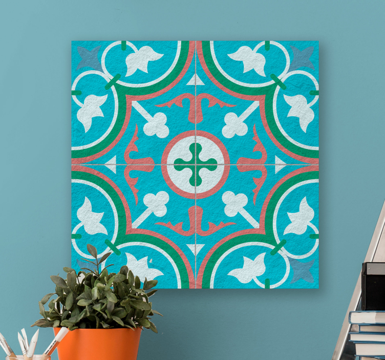 Bue hydraulic tile retro canvas - TenStickers