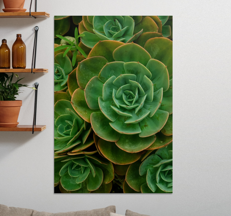 Cactus design flower canvas print - TenStickers