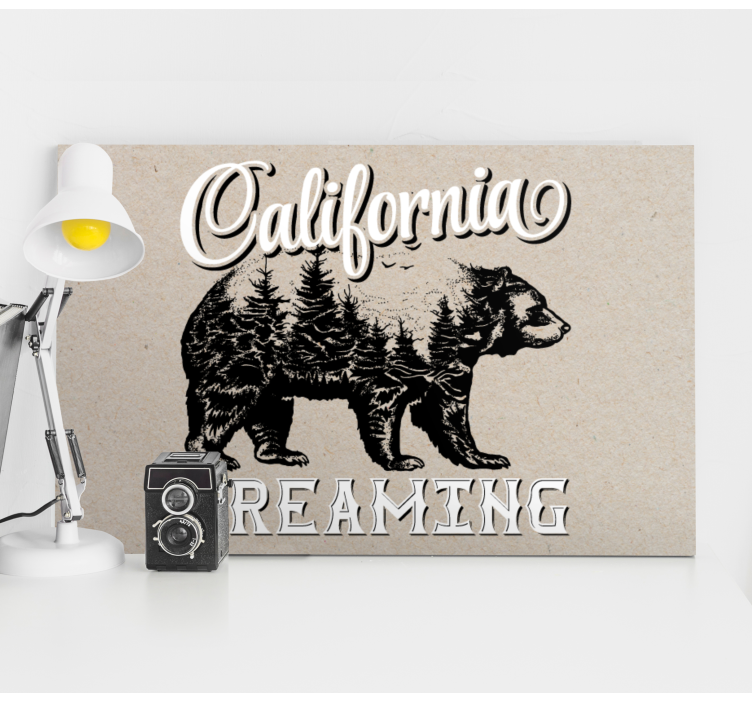 California dreaming bear design canvas pictures - TenStickers