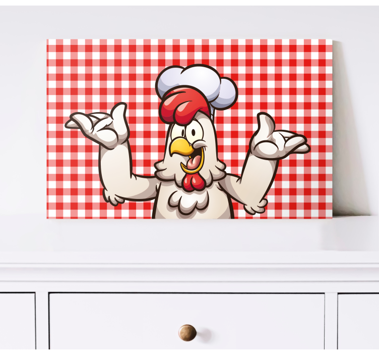 Cartoon chicken cook bird canvas art - TenStickers