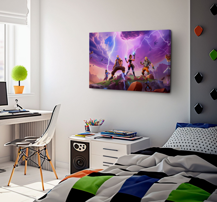Characters in a storm video game canvas art - TenStickers
