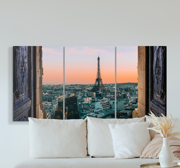 Cityscape wall art eiffel tower perspective - TenStickers