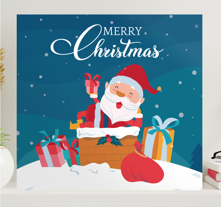 Cityscape wall art santa with gifts - TenStickers