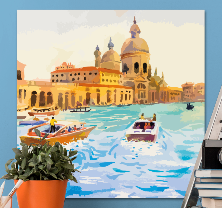 Cityscape wall art venetian waterways adventure - TenStickers
