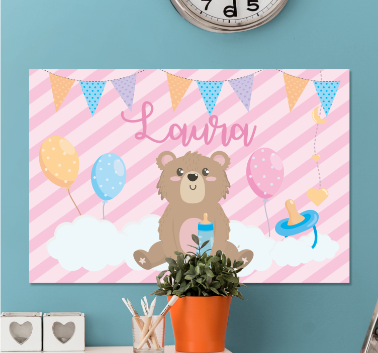 Cocktail canvas adorable bear party - TenStickers