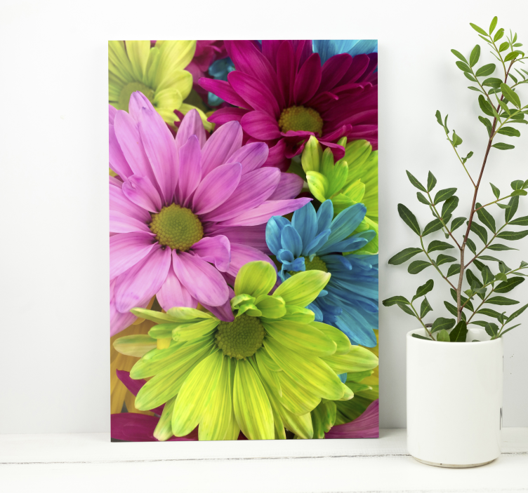 Colorful flowers art canvas - TenStickers
