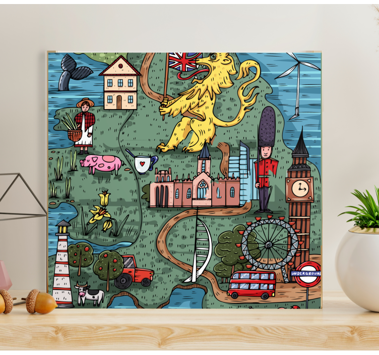 Colorful map of London Office wall prints - TenStickers