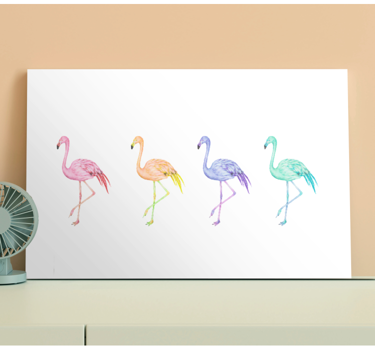 Colorful seamless flamingos canvas pictures - TenStickers