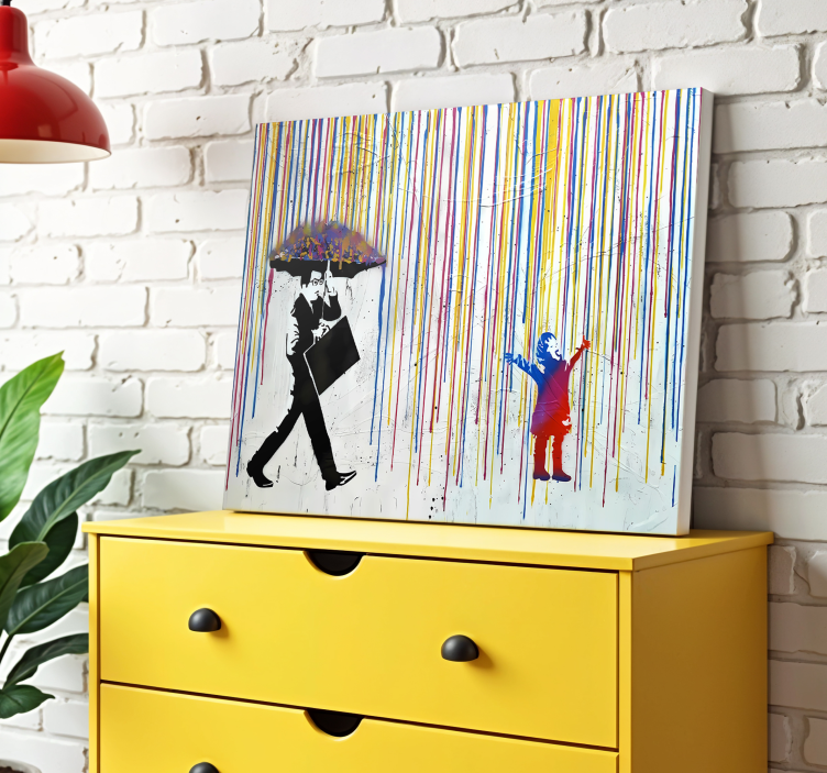 Colourful rain canvas art - TenStickers